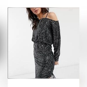 Free People Graphite Sequin Dress